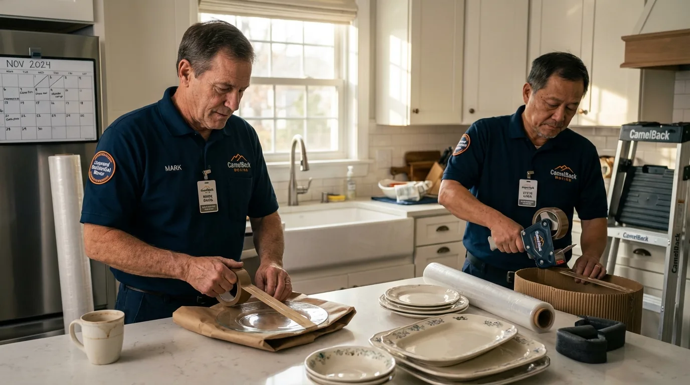 Professional crew packing kitchen dishware in Stanberry, MO
